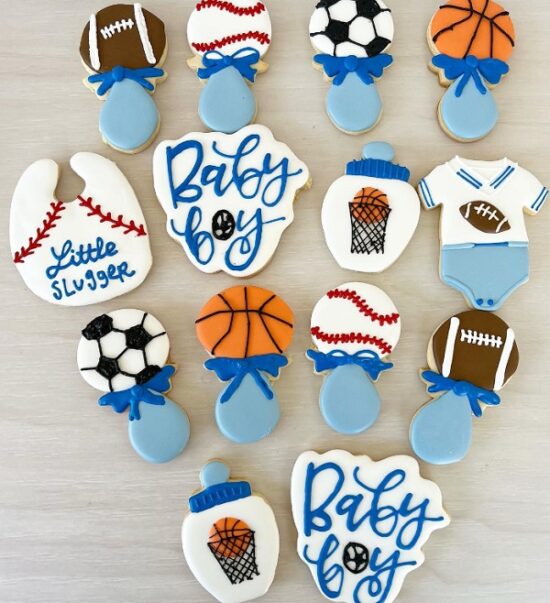 All star baby shower cookies