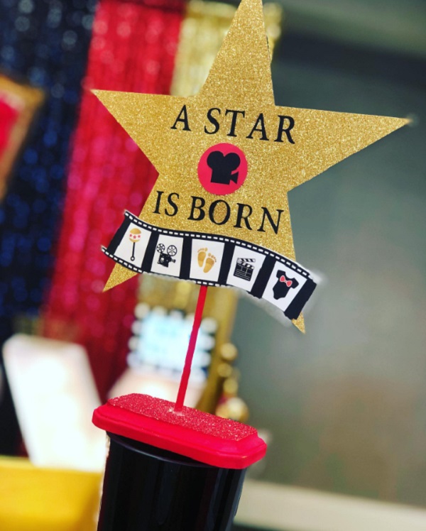 A Star is Born Baby Shower centerpiece