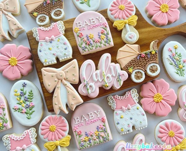 Baby in Bloom Baby Shower Cookies