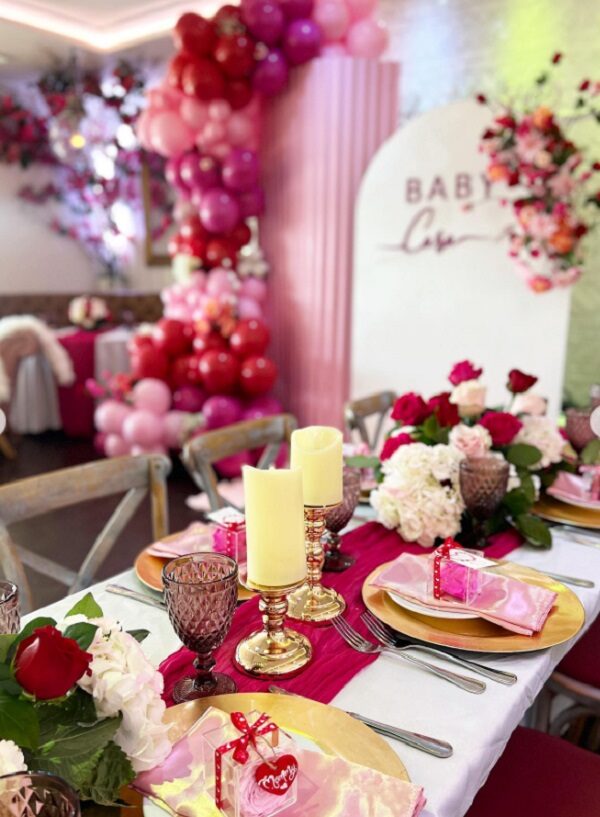 Valentine Baby Shower tablescape