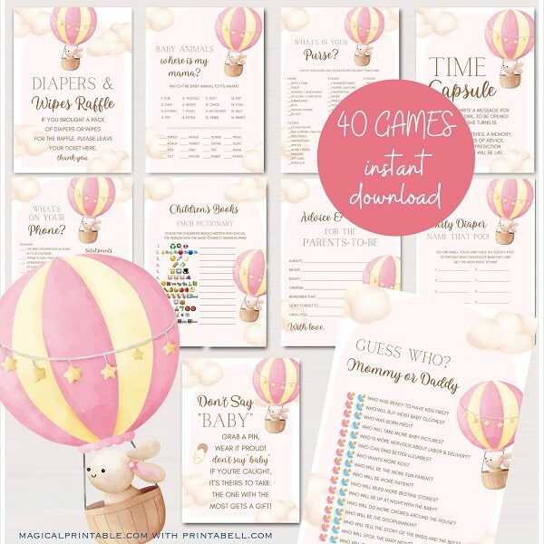 girl Up Up and Away Baby Shower games