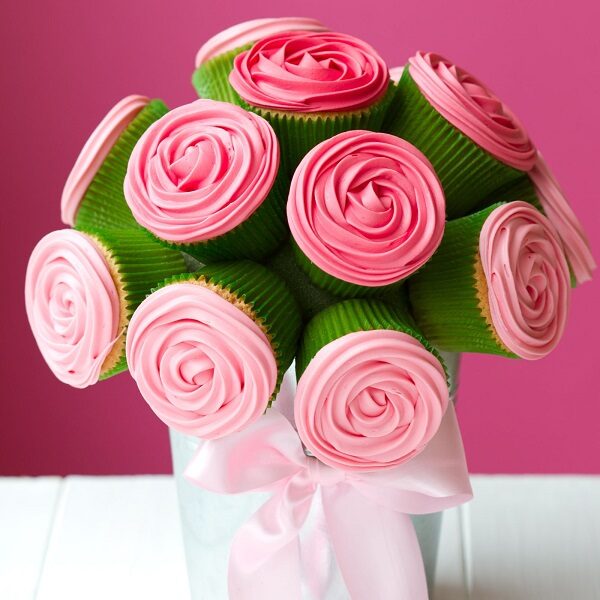 pink rose cupcakes