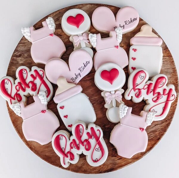 Sweet Valentine's Day inspired baby shower cookies set