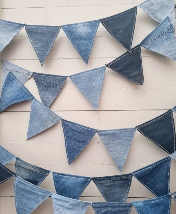 denim flag garland