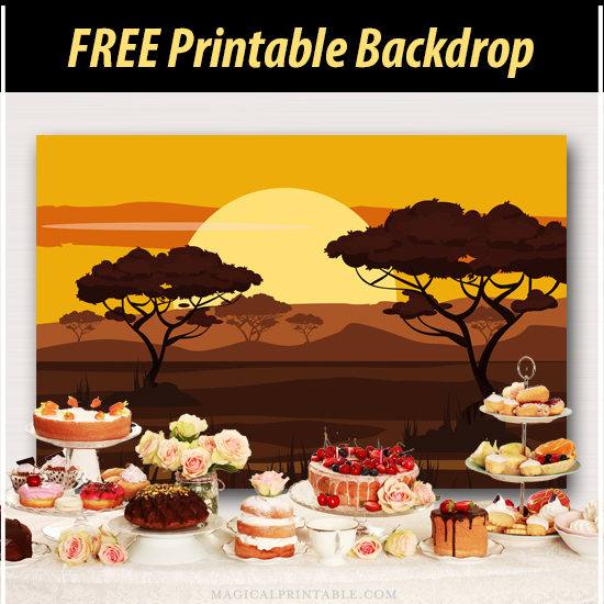free large printable lion king sunset backdrop