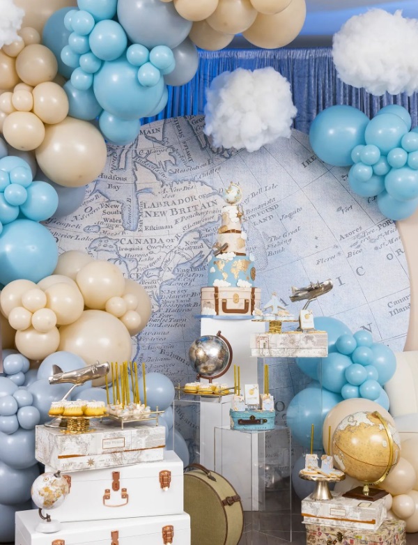 travel baby shower decorations and backdrop
