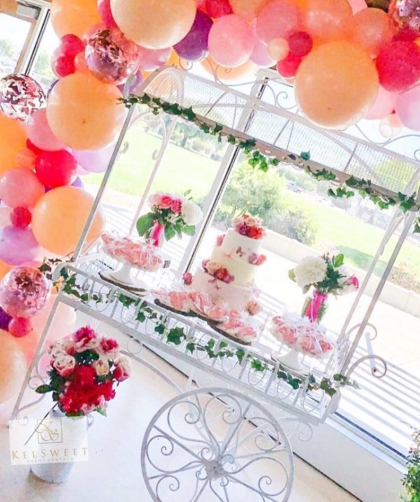 Parisian Metal Cart garden theme baby shower