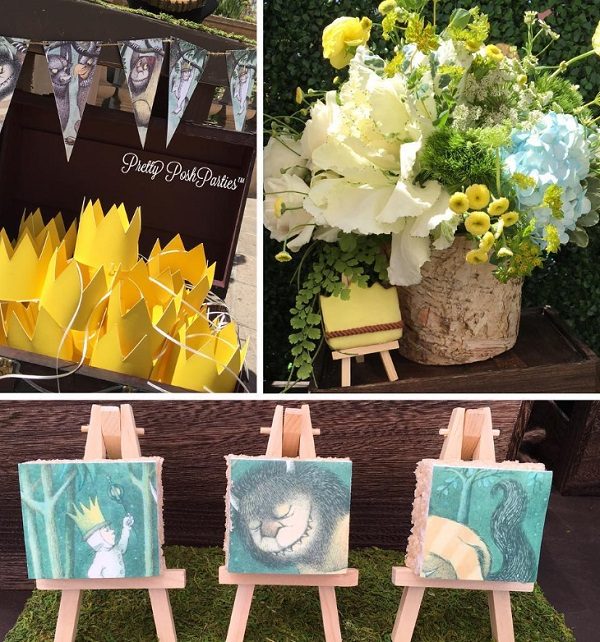Where the Wild Things Are baby shower yellow crowns and banners