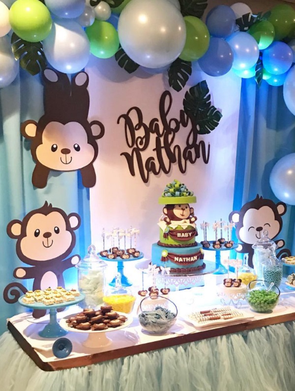adorable-Monkey-baby-shower-Candy-Dessert-Table