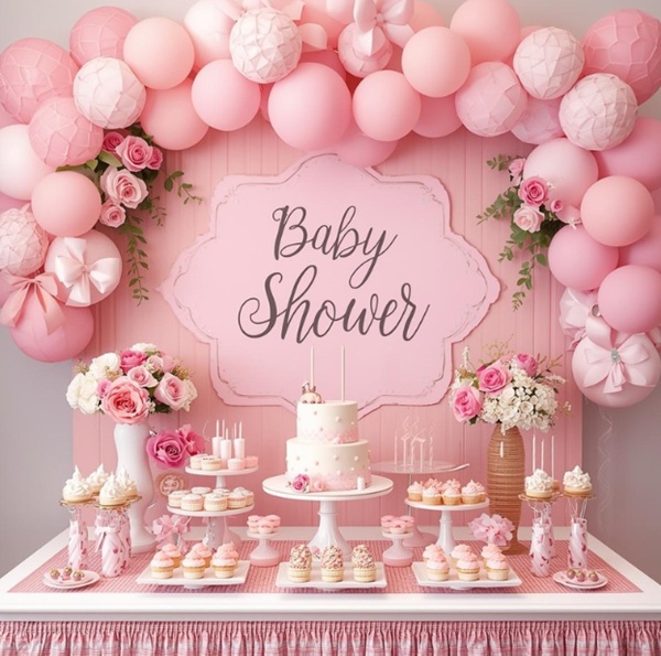 balloons and paper balloon garland