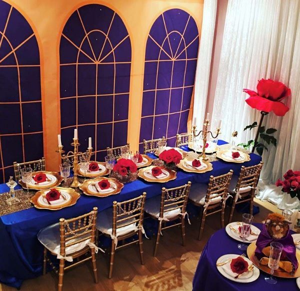 beauty and the beast elaborate backdrop