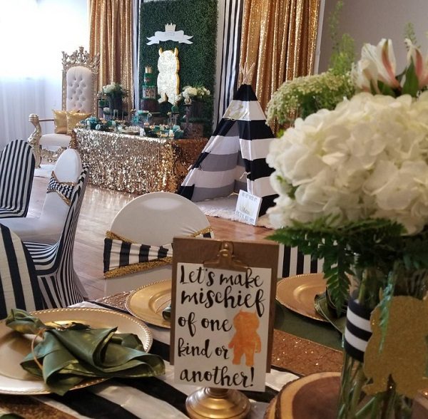 gold and elegant Where the wild things are babyshower