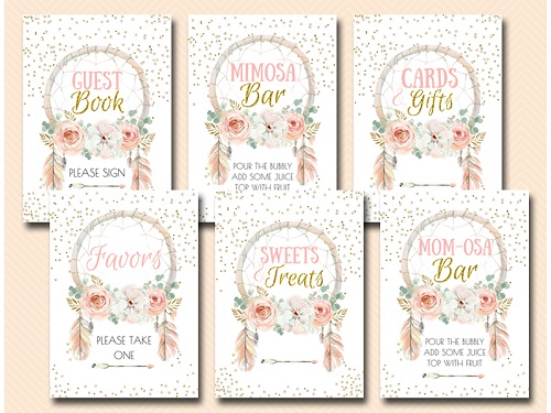 boho-dreamcatcher-party-signs