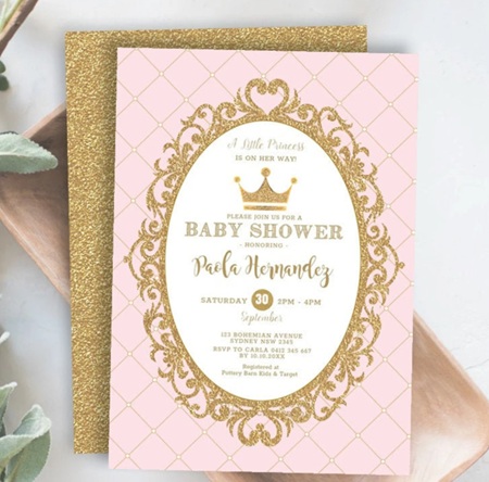 EDITABLE Royal Princess Baby Shower Invitation