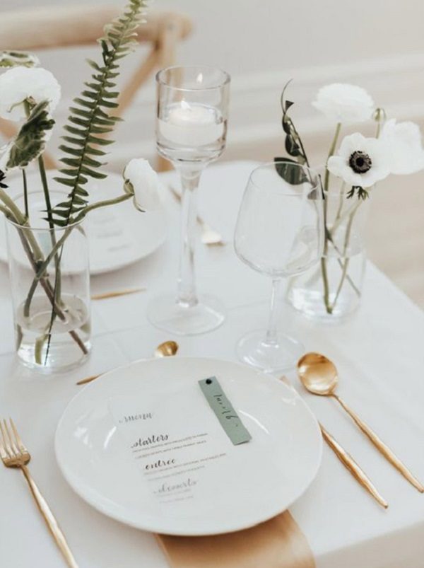 modern and stylist baby shower table setting