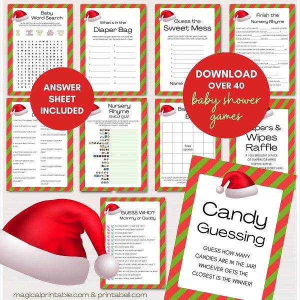 Christmas Baby Shower Games Bundle