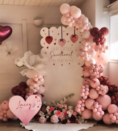 little sweetheart is on the way balloon garland
