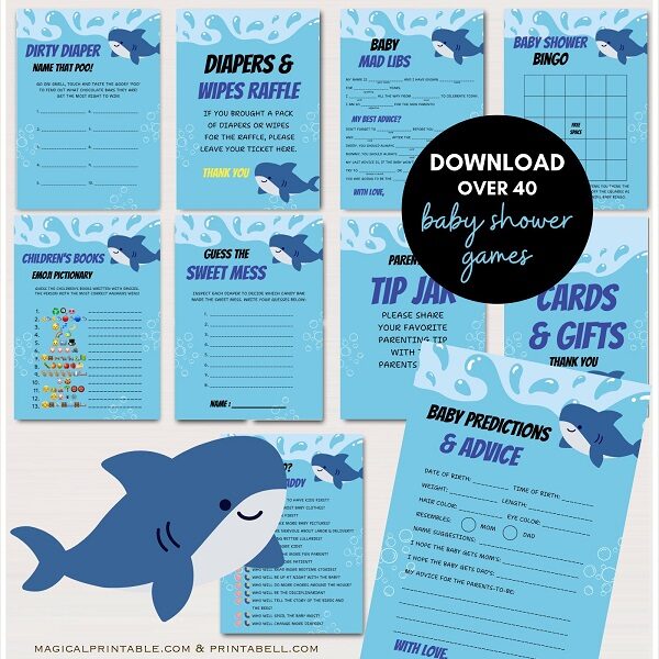 shark baby shower games