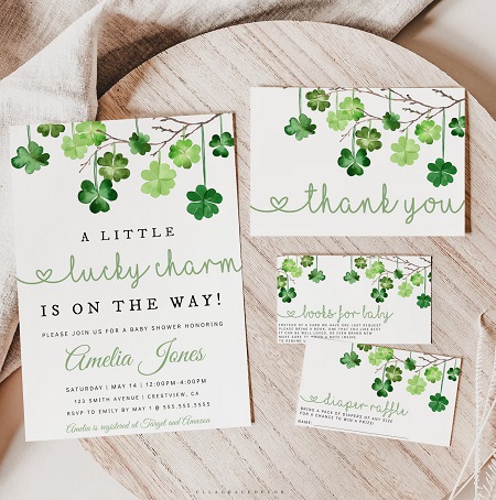 St Patricks Day Baby Shower Invite