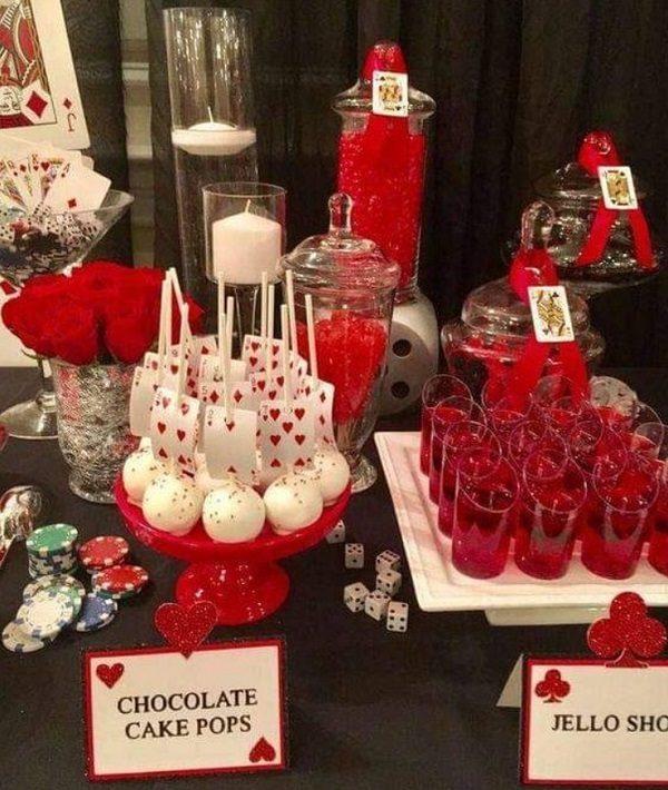 Vegas Casino night dessert table labels