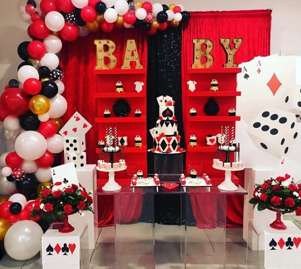 casino baby shower sweet table