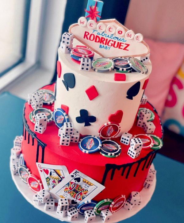 casino themed baby shower cake