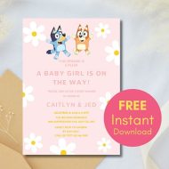 Free Editable Bluey & Bingo Invitation