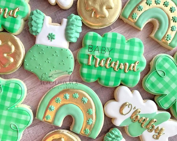irish baby shower cookies