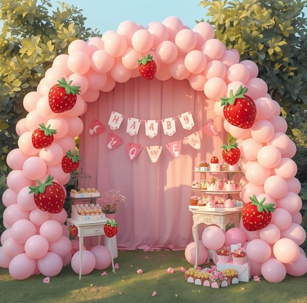 sweet strawberry themed baby shower
