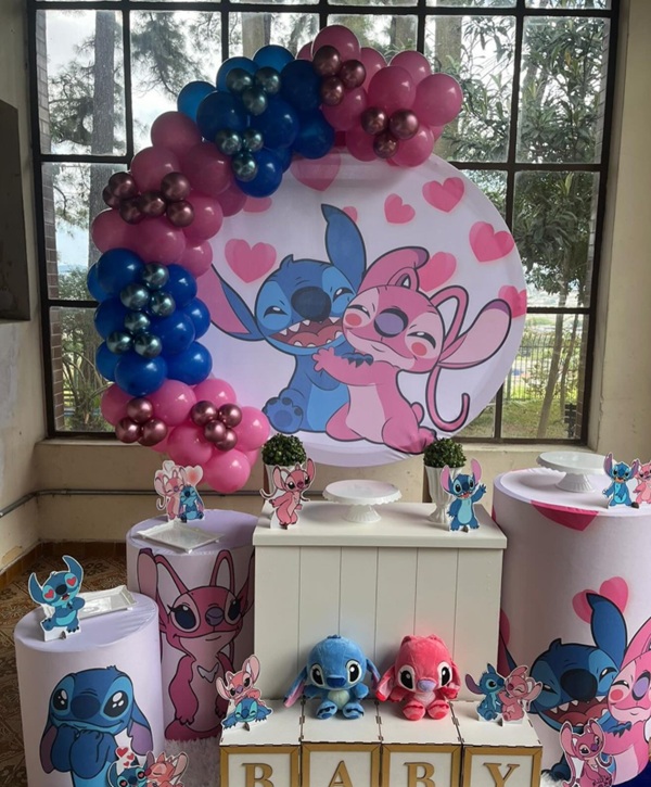 Stitch and angel theme baby shower