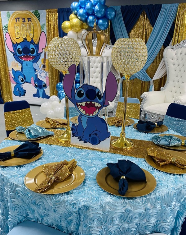 stitch baby shower party for baby boy