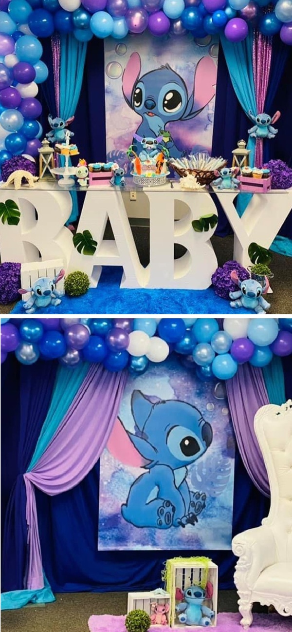 sweet stitch baby shower dessert table setup