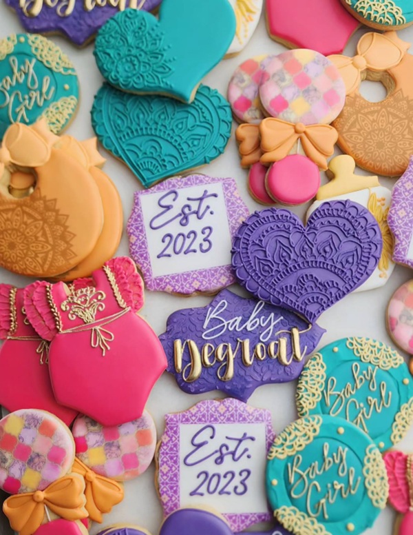 Beautiful Moroccan baby shower cookies