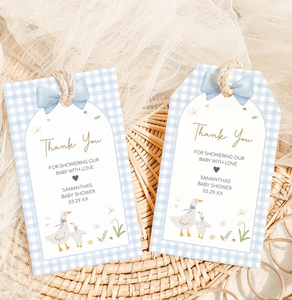 Editable Silly Goose Baby Shower Favor Tag