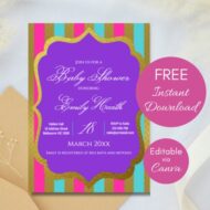 Free Editable Invitation Aqua Moroccan