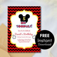 Free Editable Invitation mickey mouse toodles