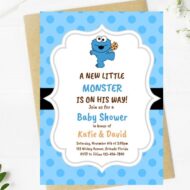 free Cookie Monster Baby Shower Invitations