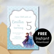 free editable frozen party invitation
