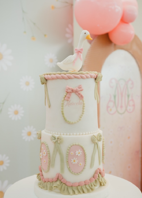 girl silly goose baby shower cake