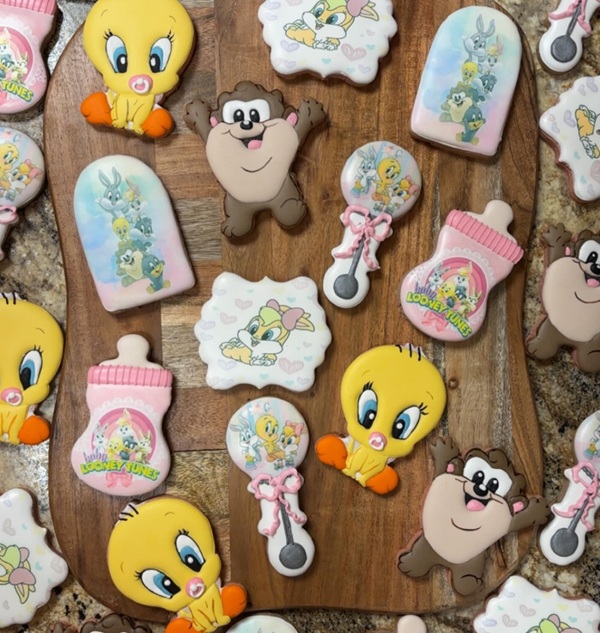 Baby looney tunes sugar cookies