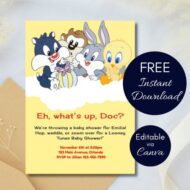 Free Editable Invitation looney tunes