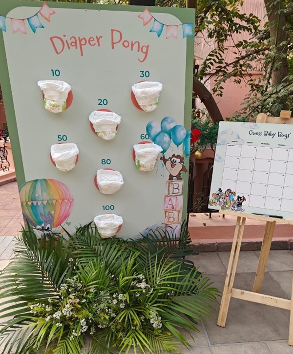 diaper pong and prediction calendar