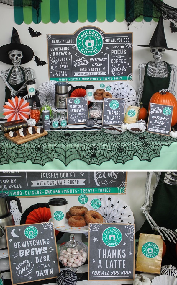 Halloween Coffee Shop Printable Pack starbucks theme