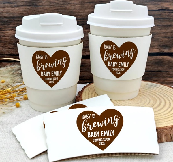 Personalized Baby Shower Coffee cup Sleeves