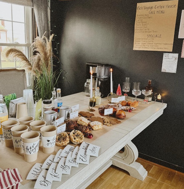 cafe bebe baby shower setup
