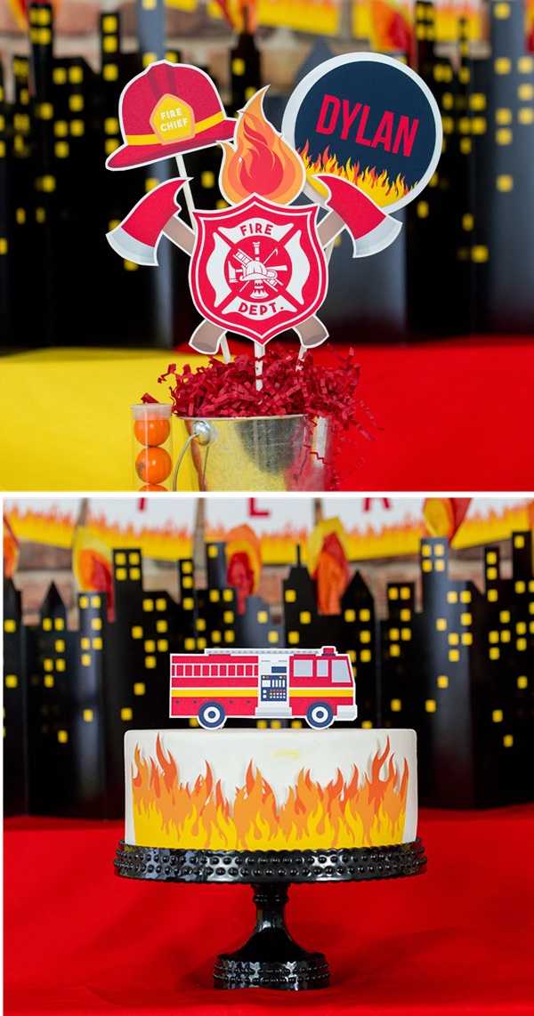 Editable Fireman Centerpieces
