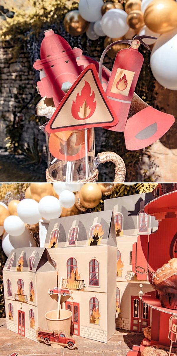 Vintage Fire Truck Photo Props