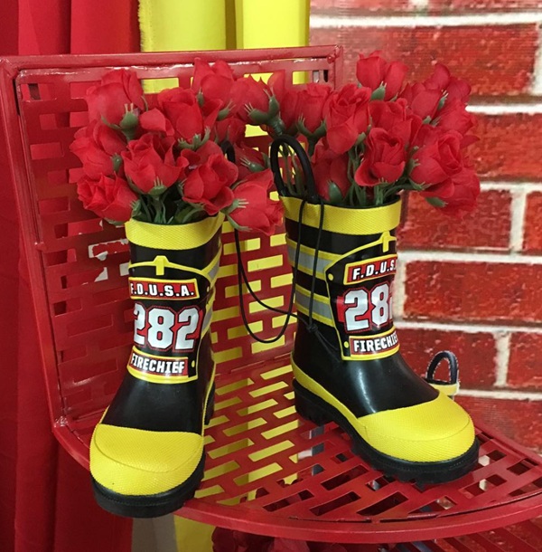 little fireman baby shower centerpiece