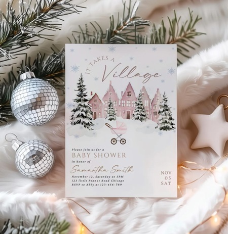 It takes a Village Baby Shower Invitation Template