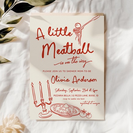 Meatball Baby Shower Invitation Template